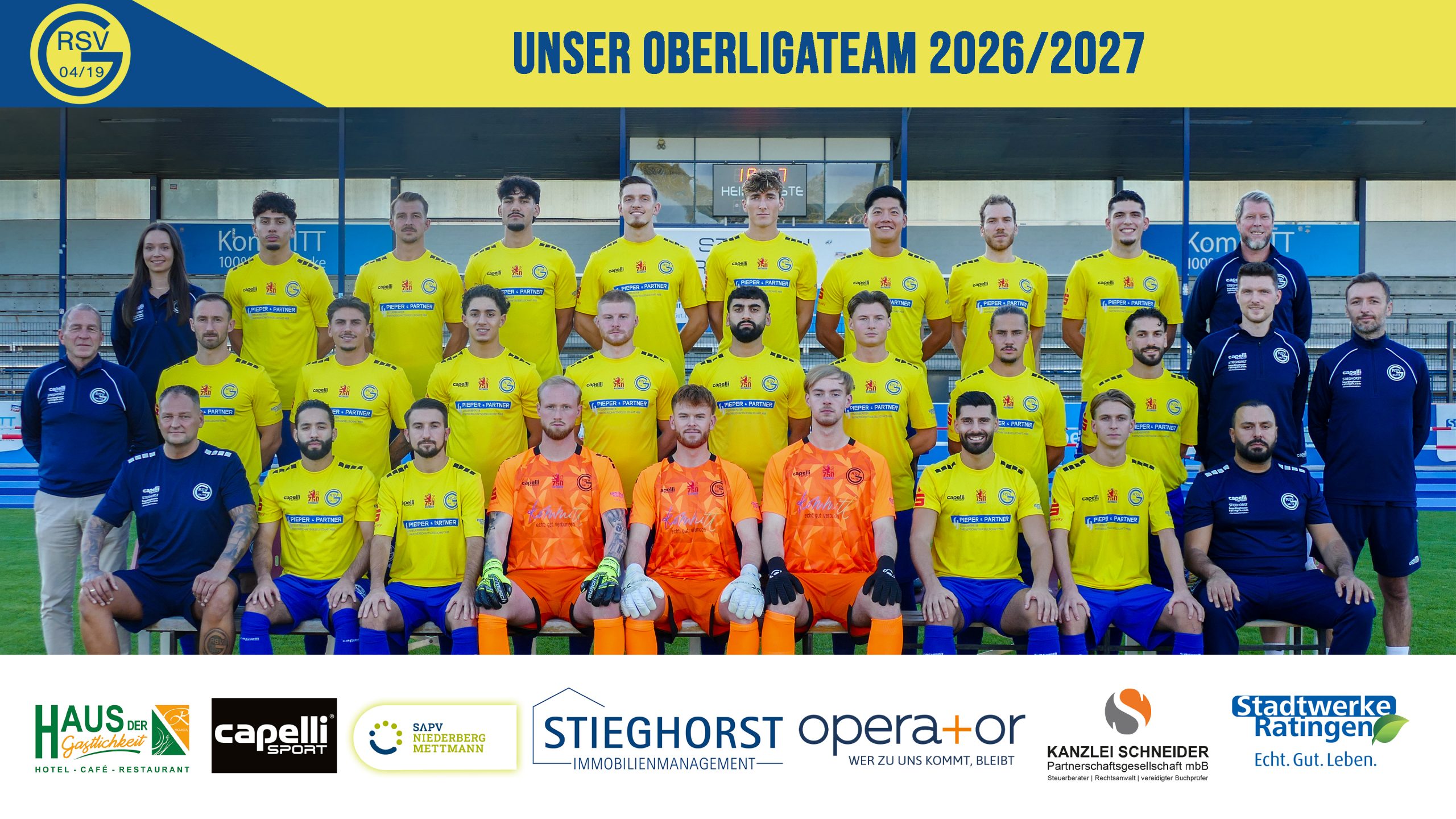 Teamfoto der1. Mannschaft des Ratingen 04/19