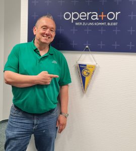 Dirk Opfinger ist Vorstand der „operator“-Telekommunikation“, seit der vergangenen Saison Premium-Sponsor von Ratingen 04/19. Foto: Matthias M. Machan