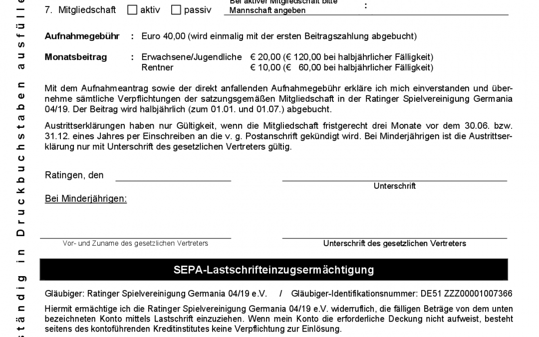 RSV-Mitglied werden!