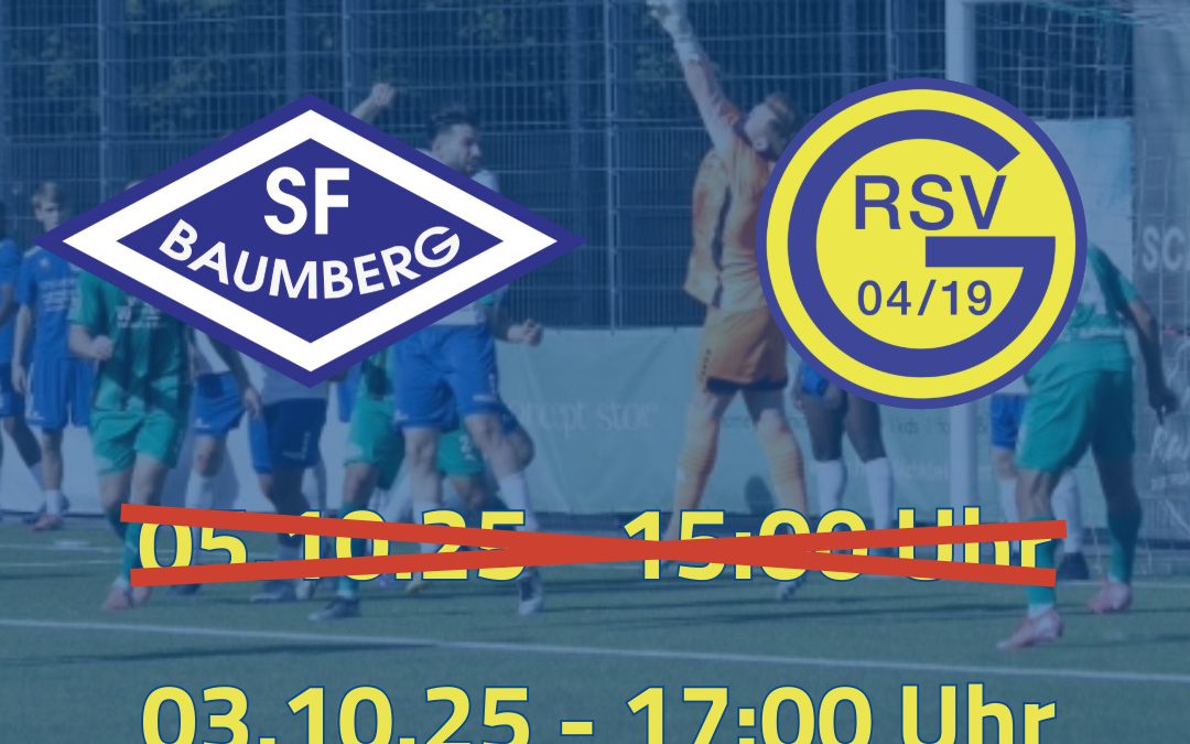 Spielverlegung: SF Baumberg – Ratingen 04/19