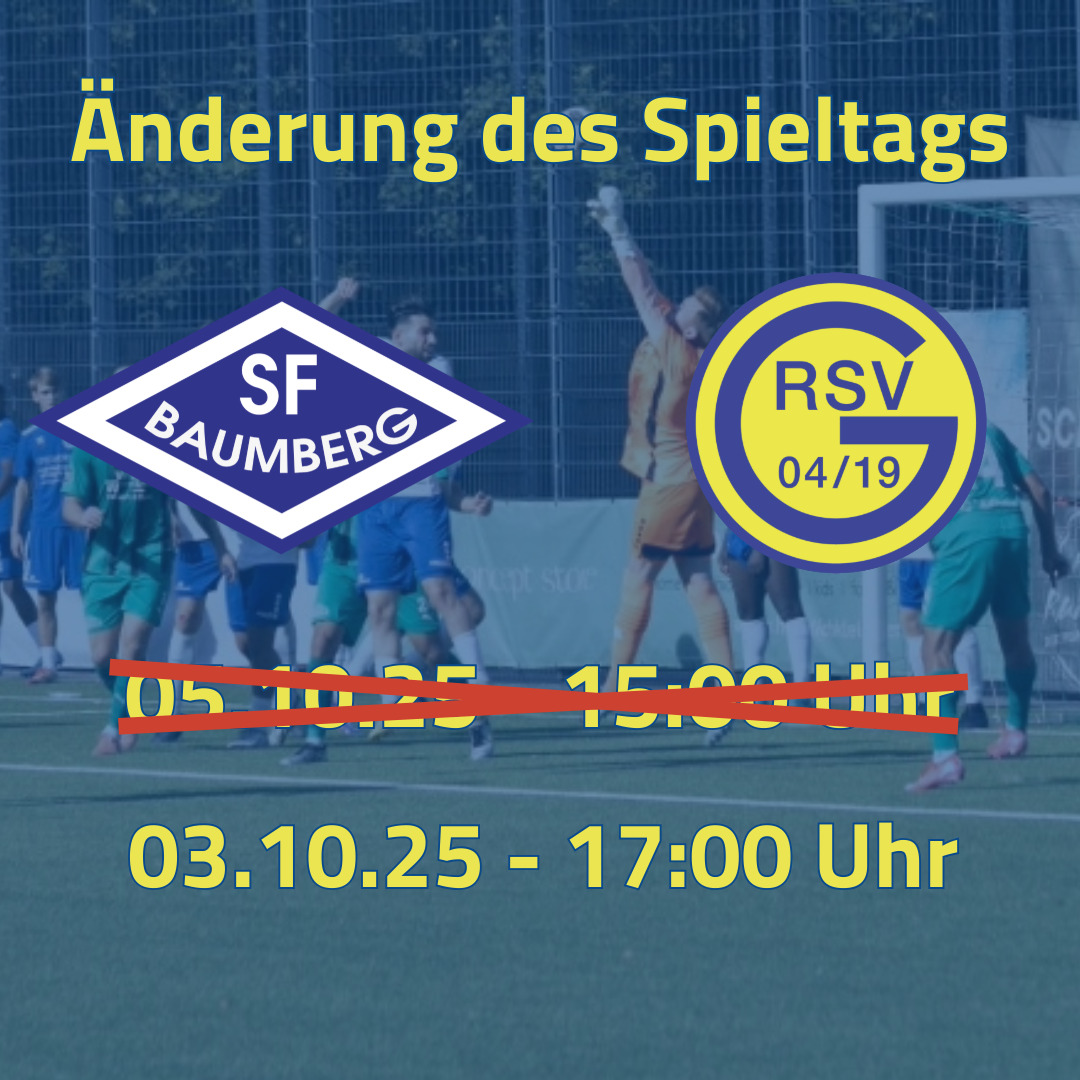 Spielverlegung: SF Baumberg – Ratingen 04/19
