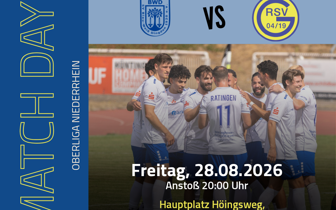 Freitagabend in Dingden: Ratingen 04/19 reist zum SV Blau-Weiß Dingden