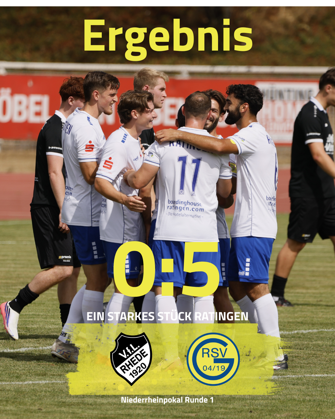 5:0 in Rhede – Ratingen 04/19 zieht in die nächste Pokalrunde ein