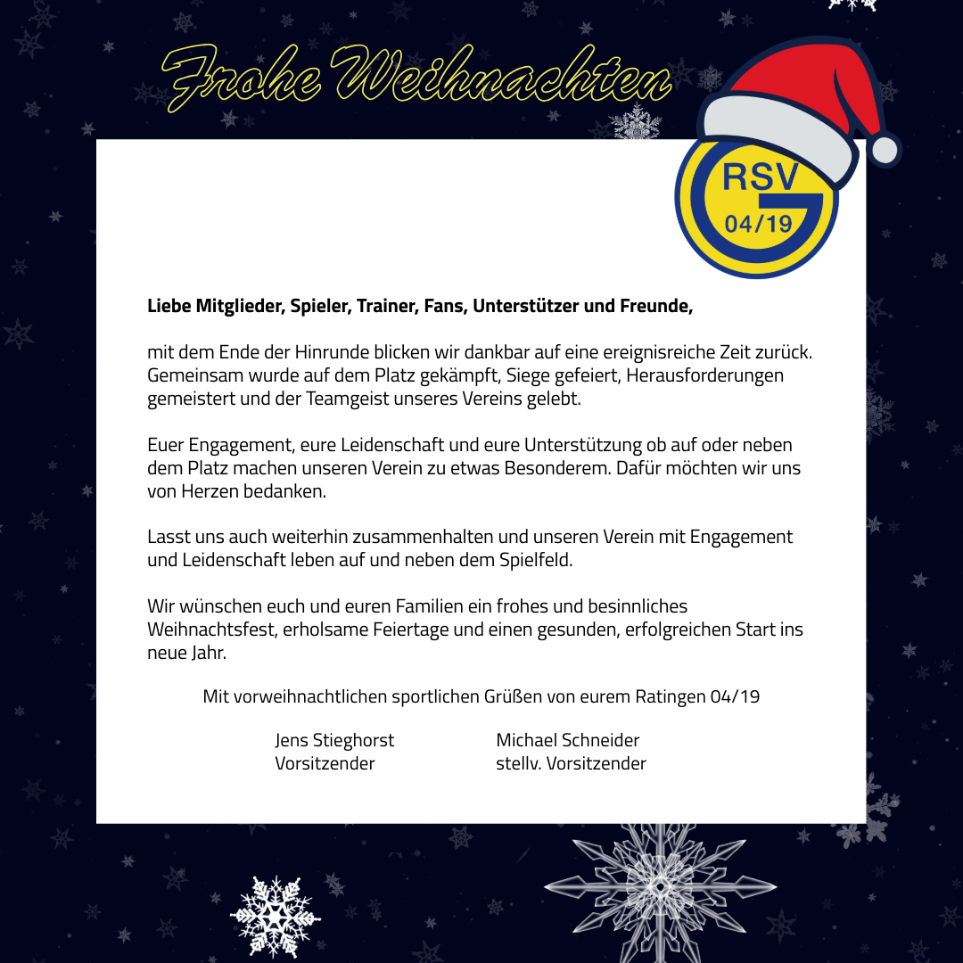 Frohe Weihnachten und einen guten Start ins neue Jahr!