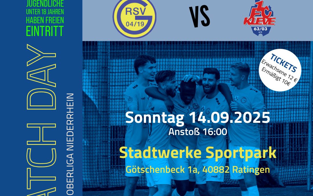 Heimspiel am Sonntag: Ratingen empfängt den 1. FC Kleve