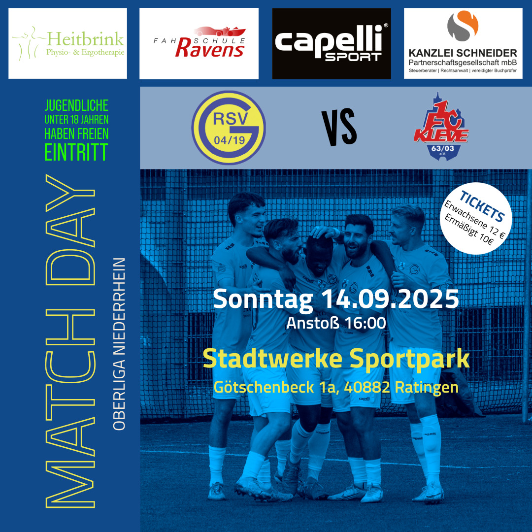Heimspiel am Sonntag: Ratingen empfängt den 1. FC Kleve