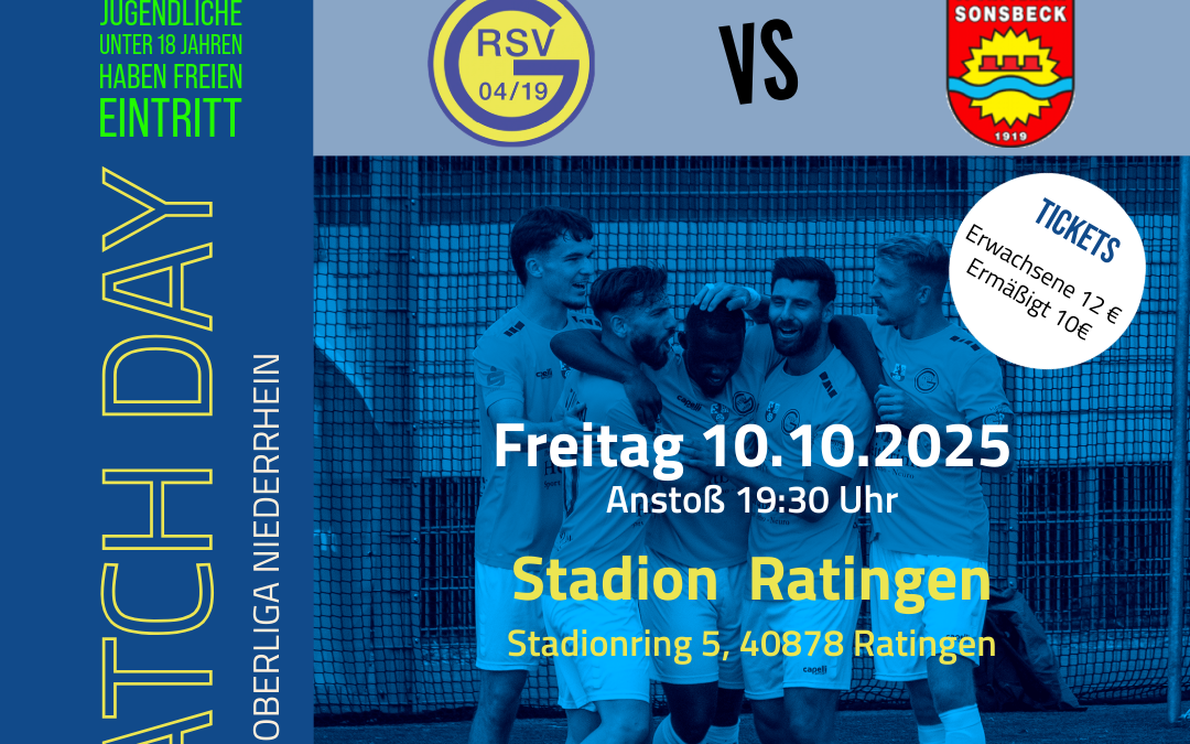 Flutlicht-Heimspiel: Tabellenführer Ratingen 04/19 empfängt den SV Sonsbeck