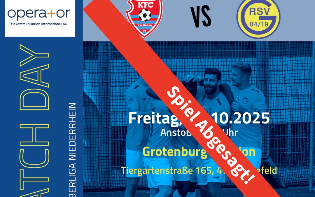 ❌ Spielabsage: Auswärtsspiel in Krefeld fällt aus