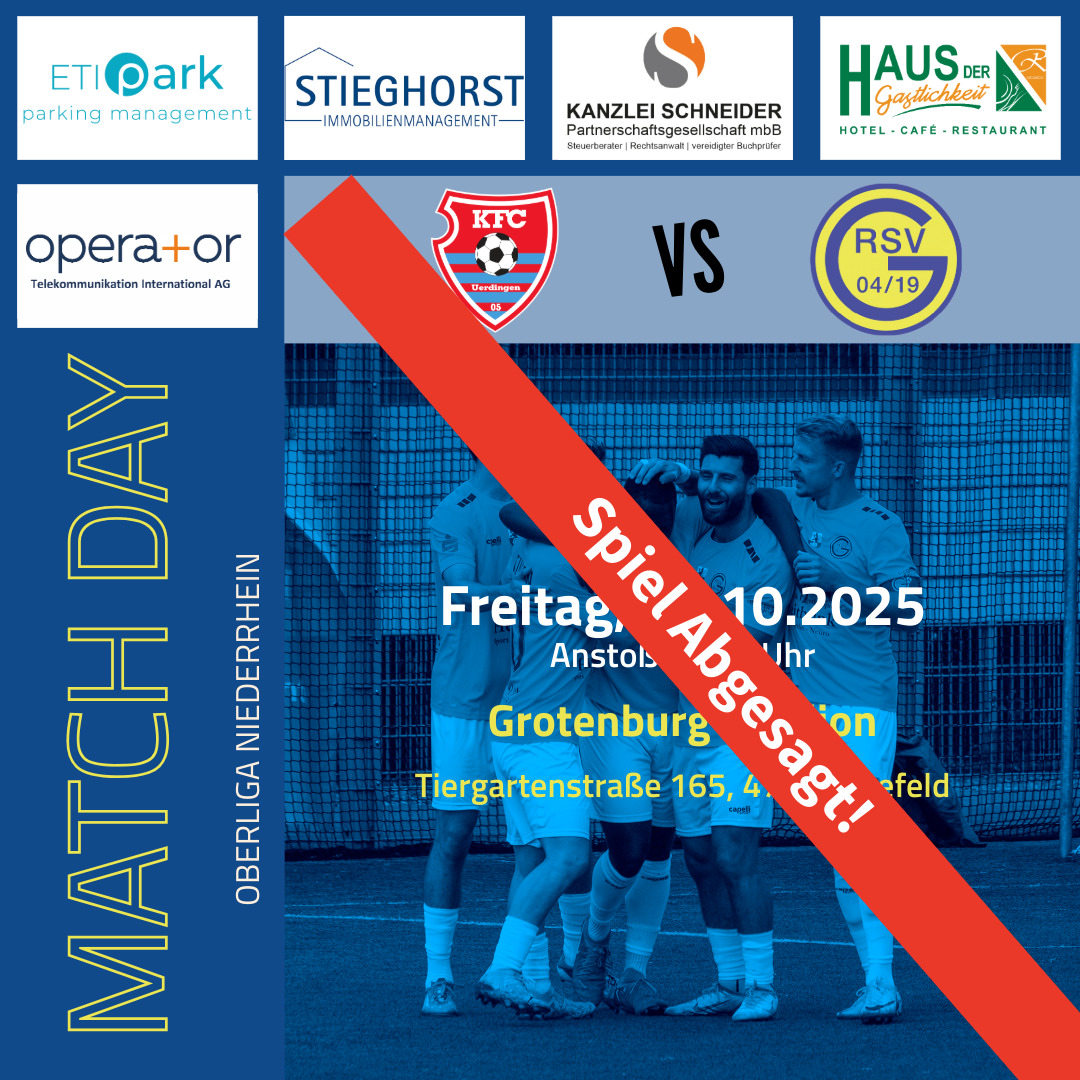 ❌ Spielabsage: Auswärtsspiel in Krefeld fällt aus