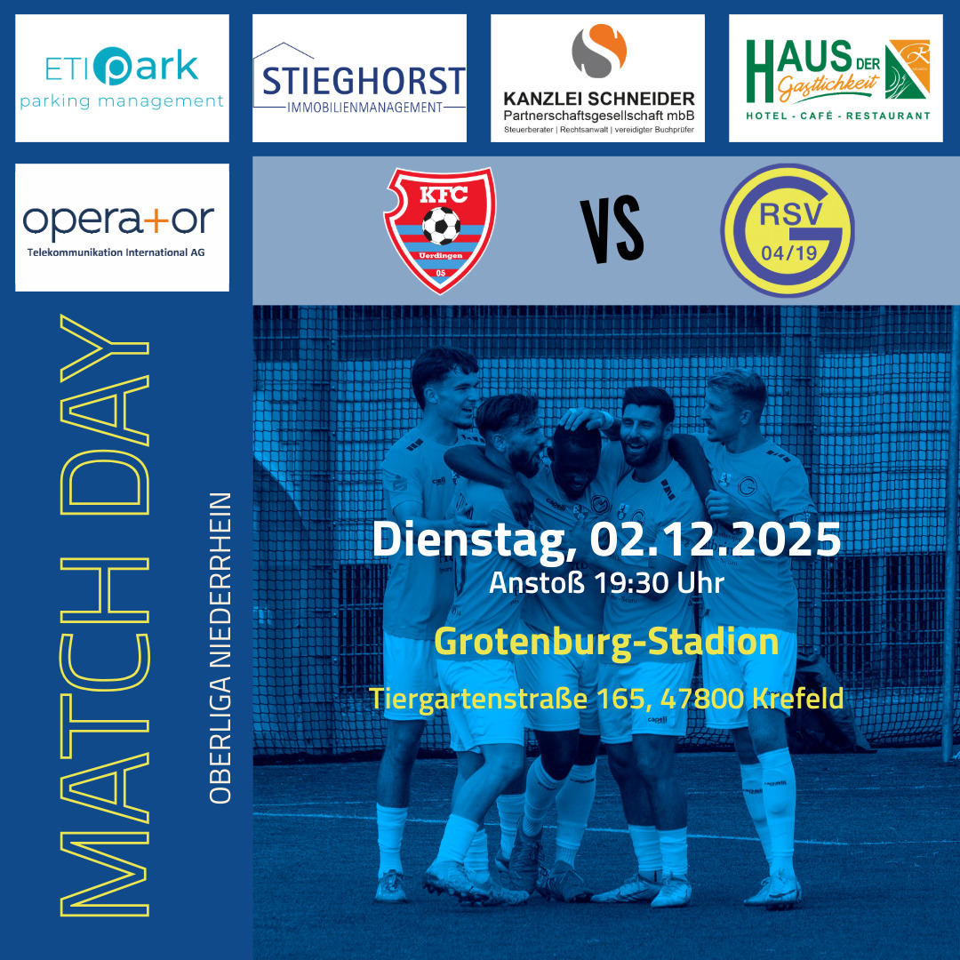💙💛 Topspiel in der Grotenburg: Ratingen 04/19 reist zum KFC Uerdingen 05