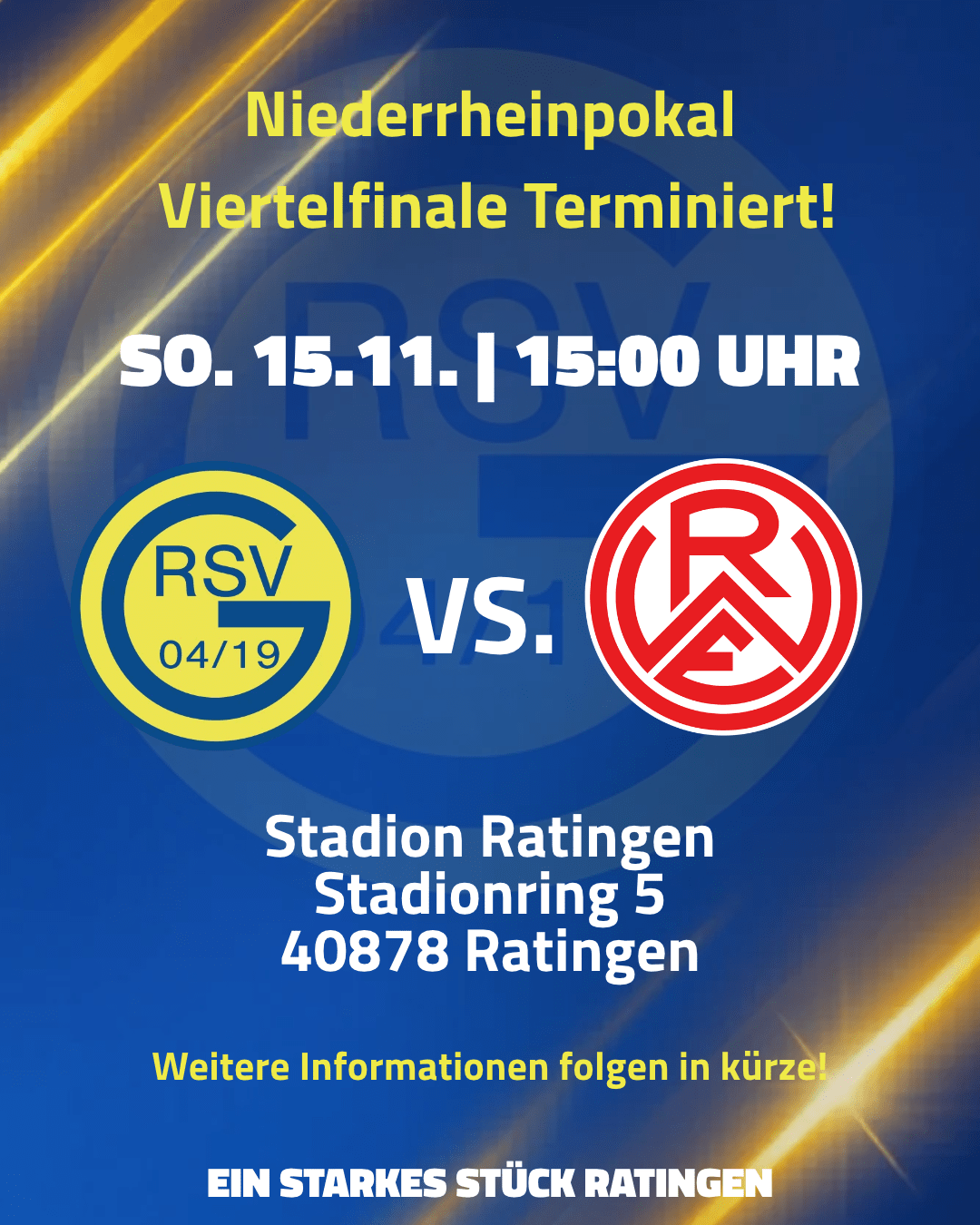 Pokalkracher gegen Rot-Weiss Essen: Viertelfinale im Niederrheinpokal terminiert!