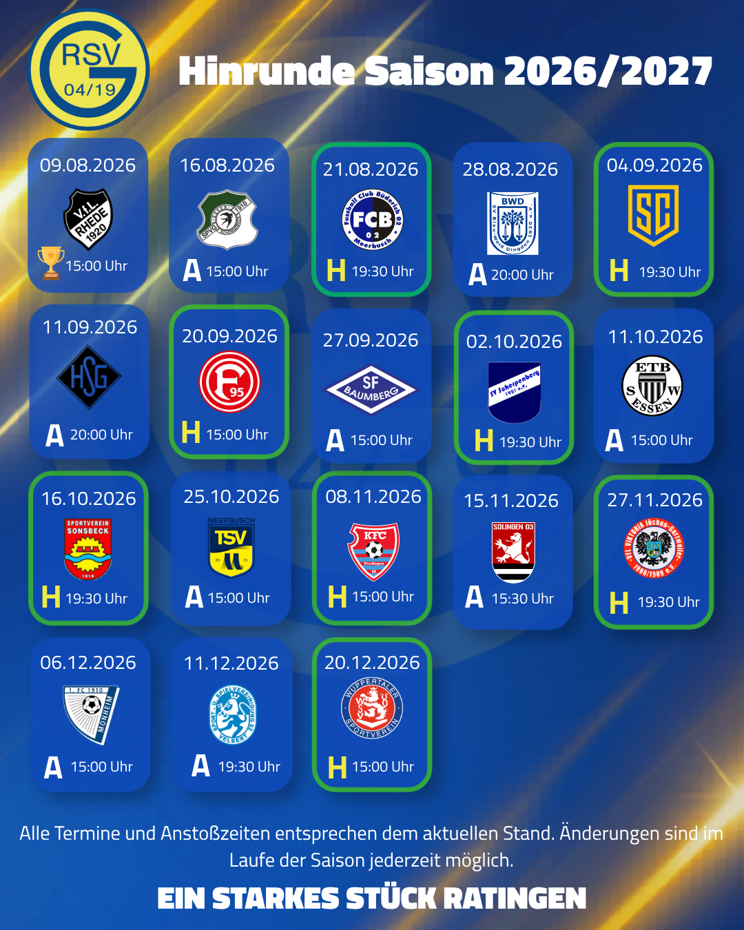 Der Spielplan der Oberliga Niederrhein ist da!
