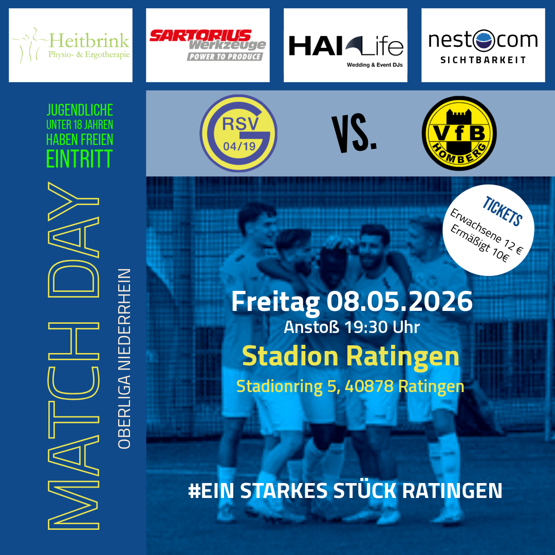 Vier Spiele bis zum Ziel: Ratingen 04/19 empfängt den VfB Homberg