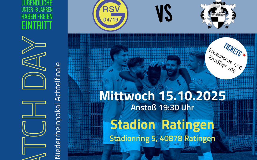 Pokal-Derby unter Flutlicht: Ratingen 04/19 empfängt den VfB Hilden