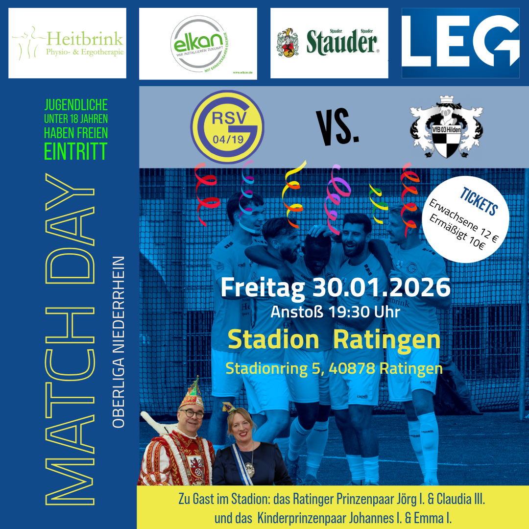 1. Heimspiel in der Rückrunde - Ratingen gegen Hilden am 30.01.2026