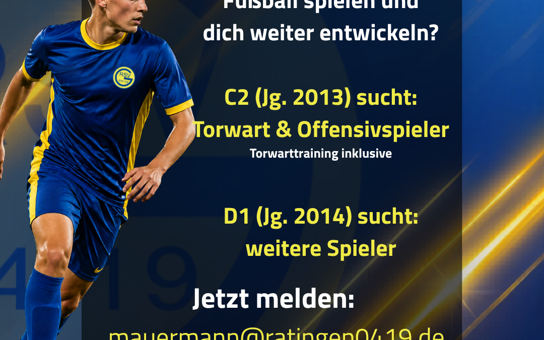 Spieler für C2 (Jg. 2013) und D1 (Jg. 2014) gesucht