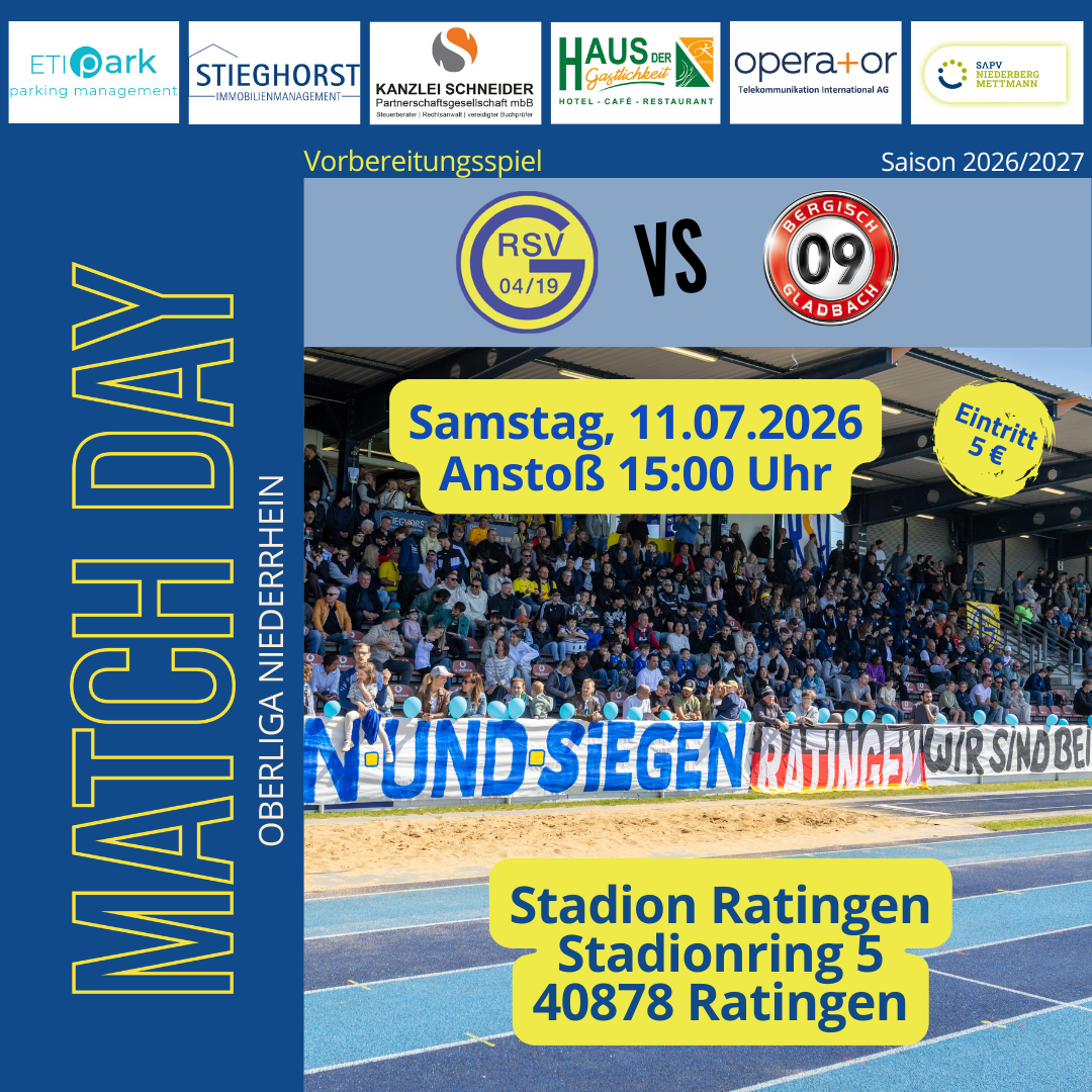 Nächster Härtetest: Regionalligist SV Bergisch Gladbach zu Gast + Parkplatzinformationen