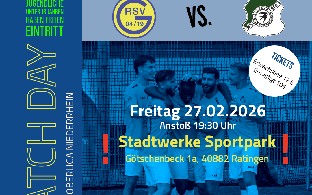 Heimspiel unter Flutlicht: Ratingen 04/19 vs. SpVg Schonnebeck – diesmal im Stadtwerke Sportpark