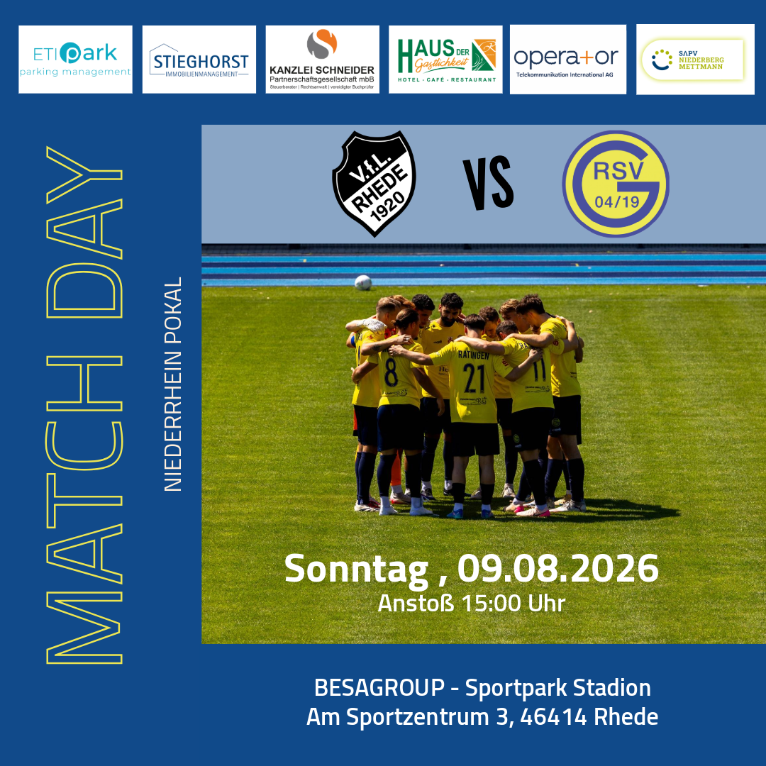 Pokalauftakt in Rhede: Pflichtspielstart für Ratingen 04/19