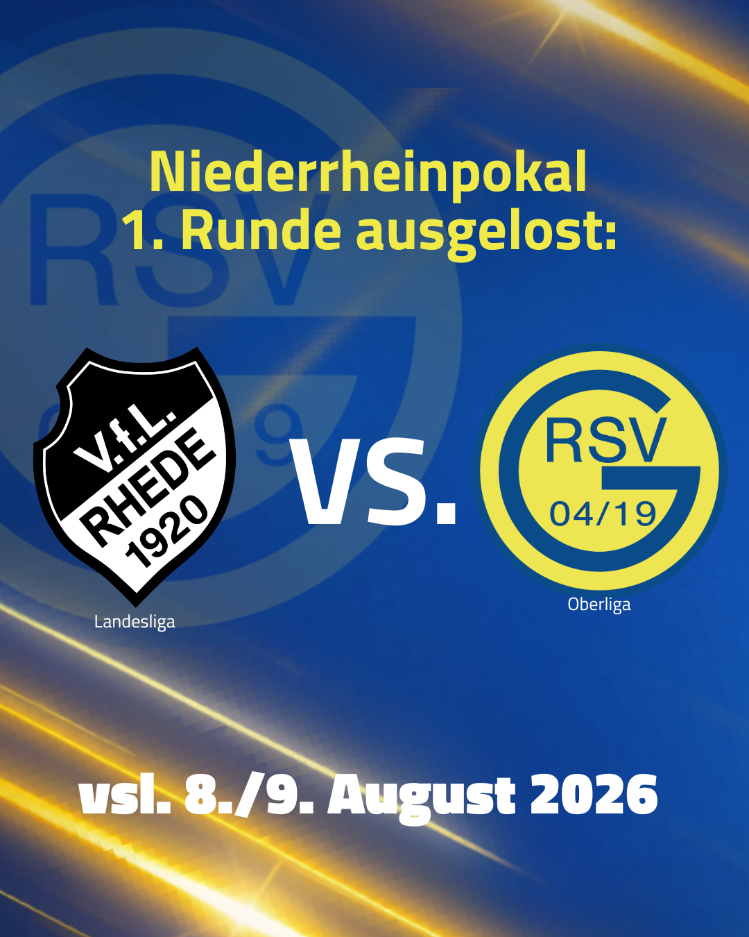 Erste Runde im Niederrheinpokal ausgelost